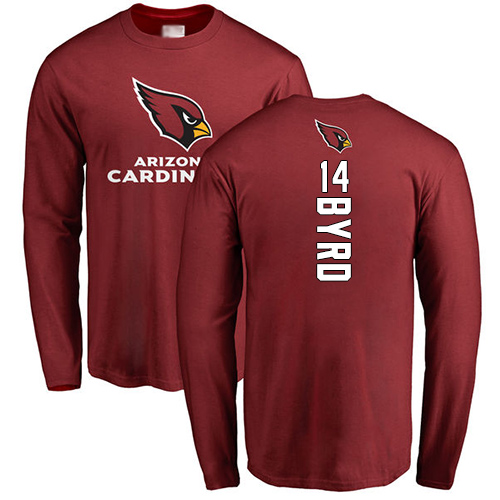 Arizona Cardinals Men Maroon Damiere Byrd Backer NFL Football #14 Long Sleeve T Shirt->arizona cardinals->NFL Jersey